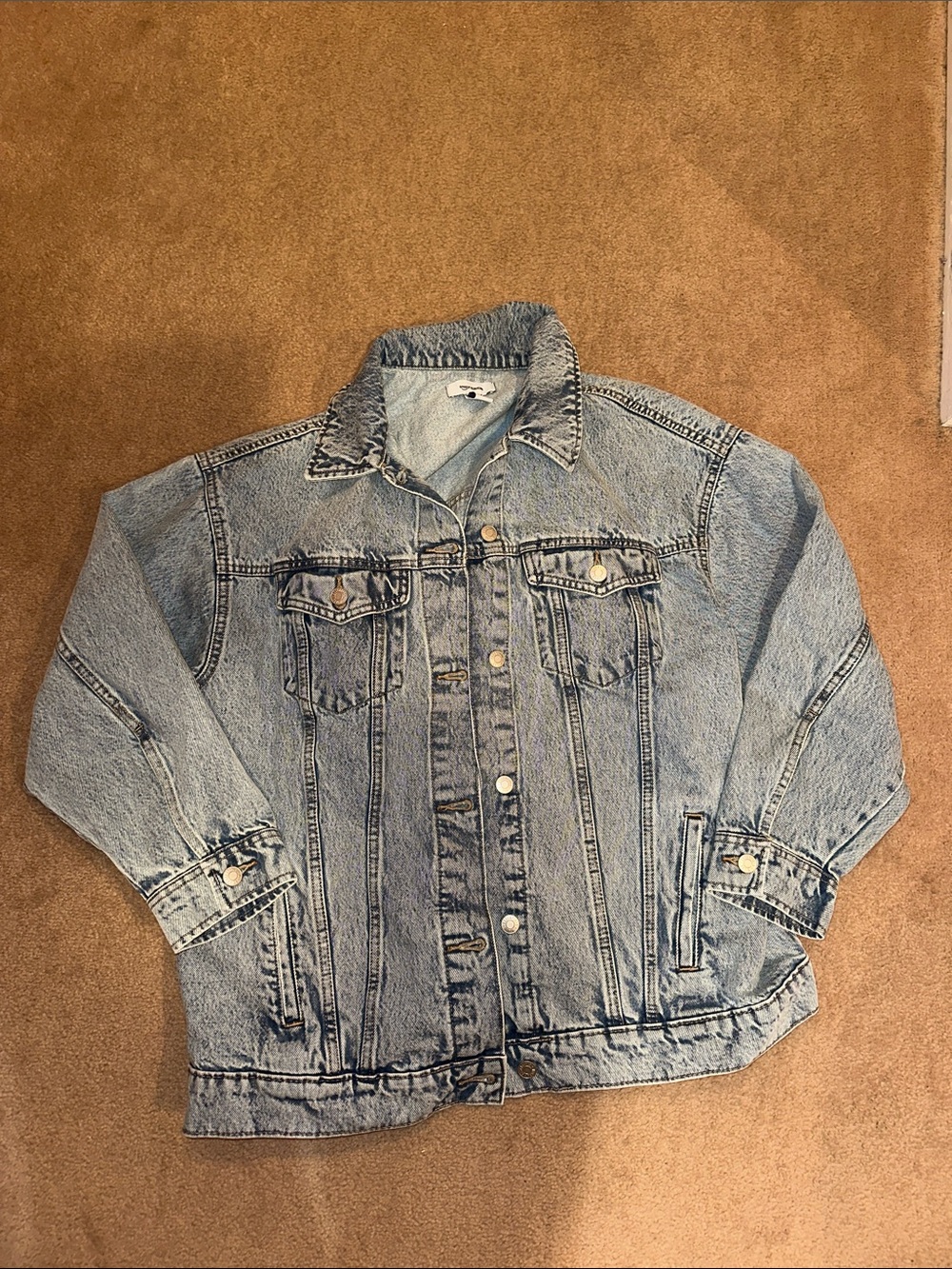 Amazon Essentials Light Wash Oversized Denim Jacket